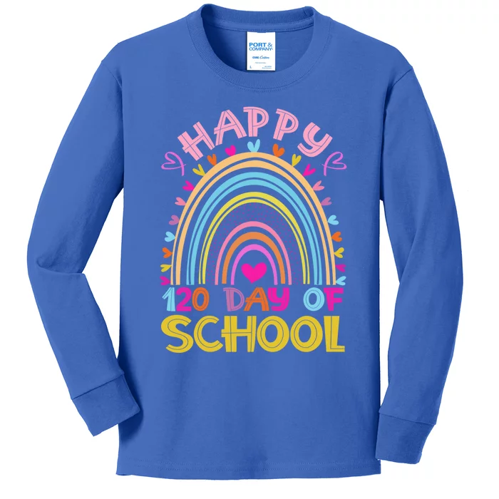 Cute 120th Day Of School Teacher Cool Gift 120 Days Smarter Rainbow Meaningful G Kids Long Sleeve Shirt