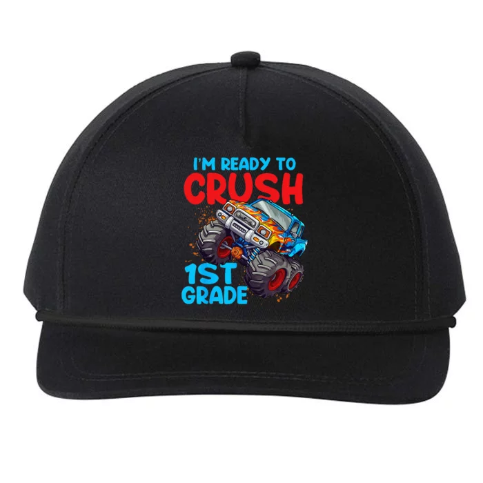 Crush 1st Grade Monster Truck Kids Back To School Snapback Five-Panel Rope Hat