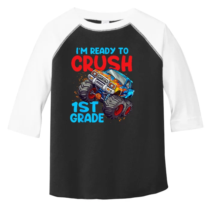 Crush 1st Grade Monster Truck Kids Back To School Toddler Fine Jersey T-Shirt