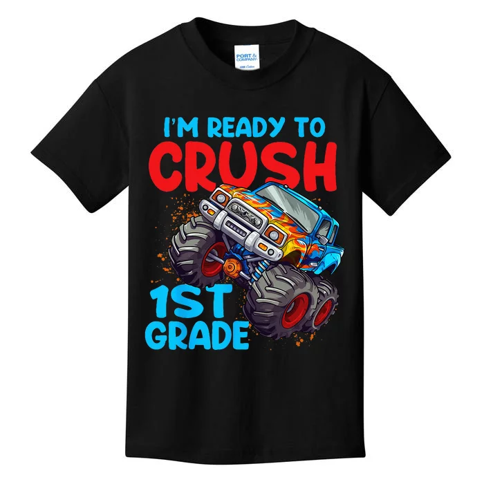 Crush 1st Grade Monster Truck Kids Back To School Kids T-Shirt