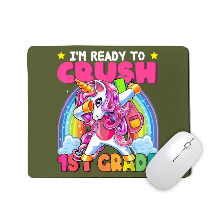 Crush 1st Grade Dabbing Unicorn Back To School Girl Gift Mousepad