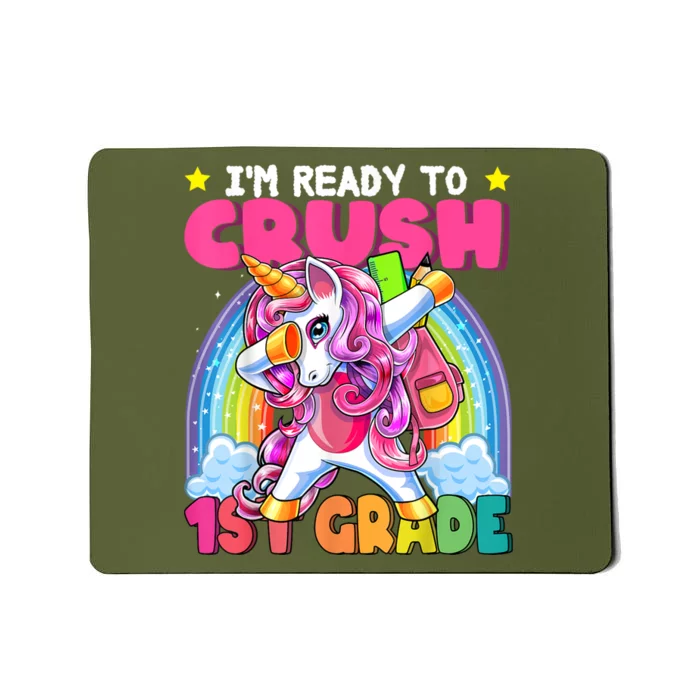 Crush 1st Grade Dabbing Unicorn Back To School Girl Gift Mousepad