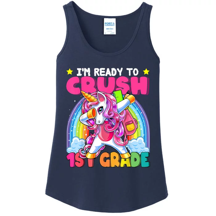 Crush 1st Grade Dabbing Unicorn Back To School Girl Gift Ladies Essential Tank