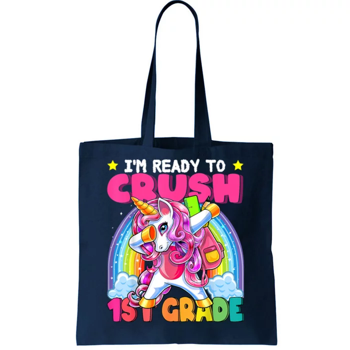 Crush 1st Grade Dabbing Unicorn Back To School Girl Gift Tote Bag