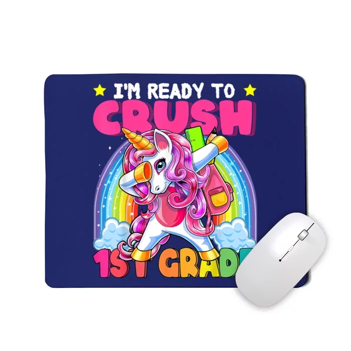 Crush 1st Grade Dabbing Unicorn Back To School Girl Gift Mousepad