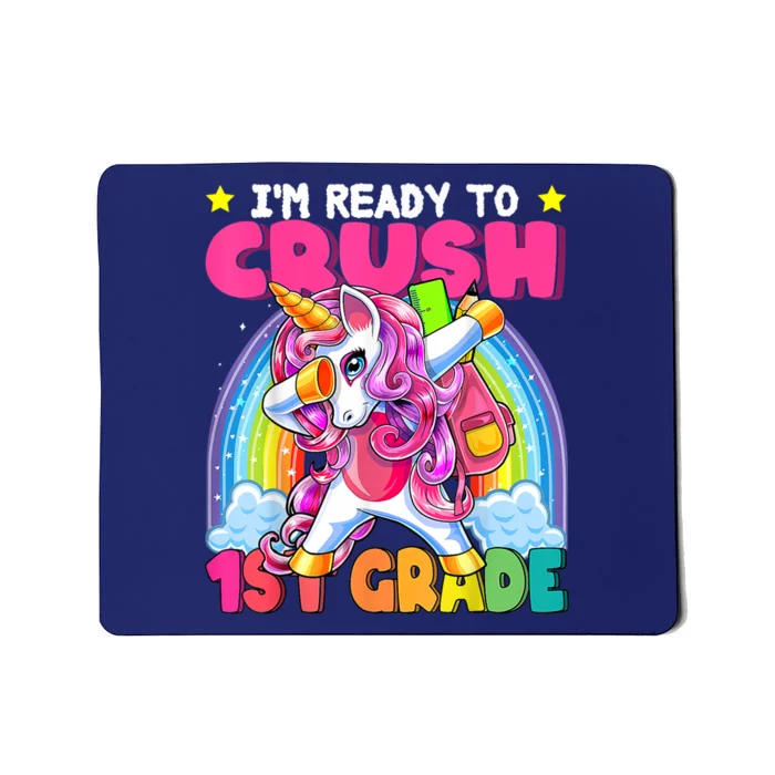 Crush 1st Grade Dabbing Unicorn Back To School Girl Gift Mousepad