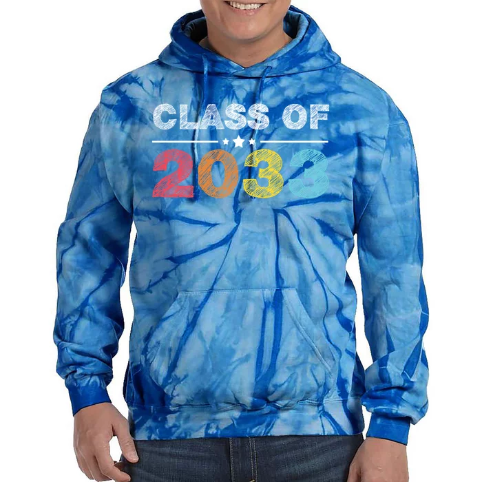 Cute 1st Grade Class Of 2033 Grow With Me School First Day Gift Tie Dye Hoodie