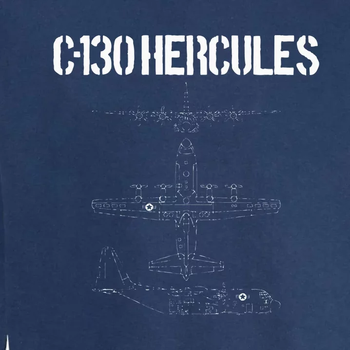 C 130 Hercules Gunship Military Airplane Schematic C130 Garment-Dyed Sweatshirt