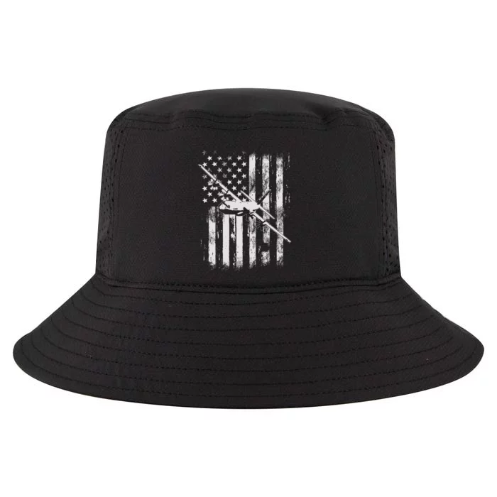 C 130 Hercules Military Aircraft American Flag Cool Comfort Performance Bucket Hat