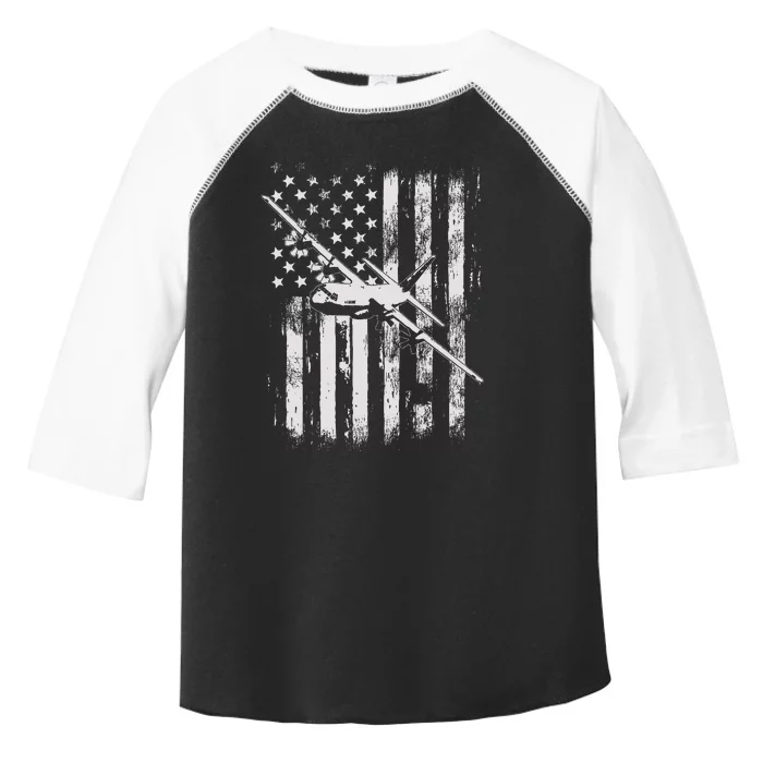 C 130 Hercules Military Aircraft American Flag Toddler Fine Jersey T-Shirt