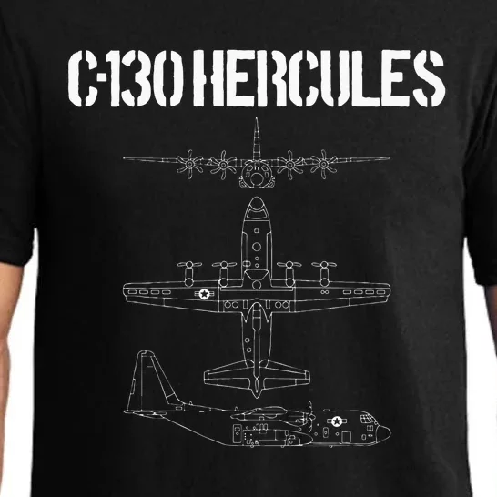 C 130 Hercules Gunship Military Airplane Schematic C130 Pajama Set