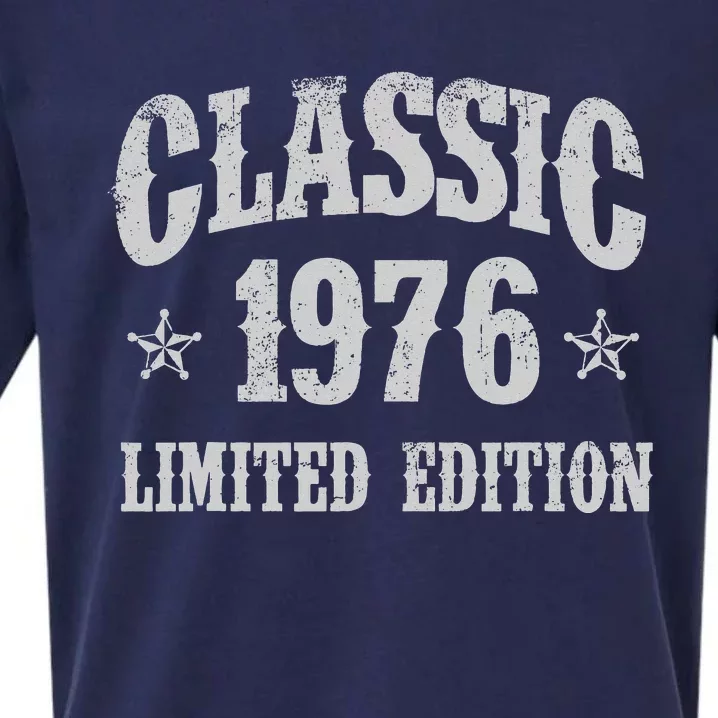 Classic 1976 Limited Edition Year Of Birth Birthday Sueded Cloud Jersey T-Shirt