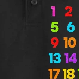 Counting 1-10 Learn to Count Number School Teacher Dry Zone Grid Performance Polo