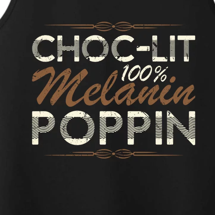 Chocgiftlit 100% Melanin Poppin Afro Queen Black Gift Performance Tank