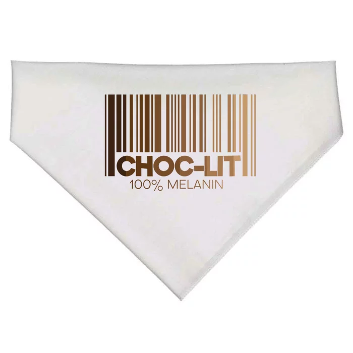 Chocgiftlit 100% Melanin Brown Skin Black History Juneteenth Gift USA-Made Doggie Bandana