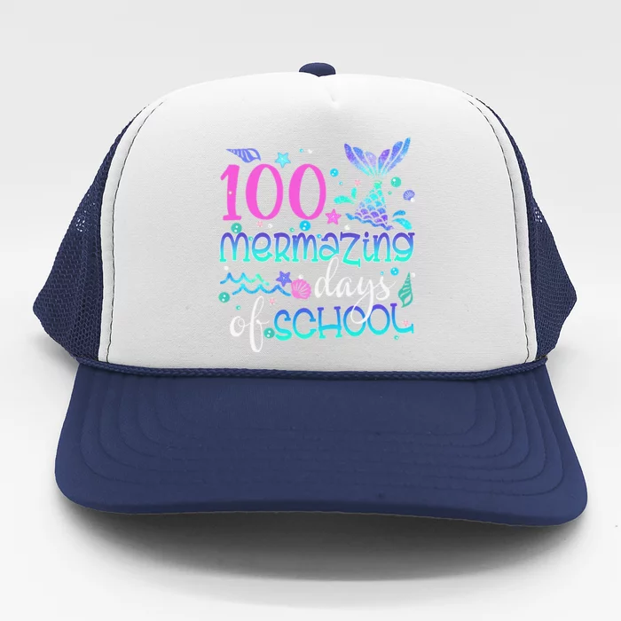 Cute 100 Mermazing Days Of School Mermaid Tails Trucker Hat