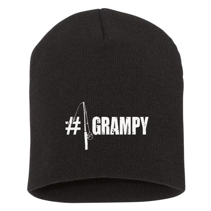 Cute 1 No.1 Grampy Fishing Gift For Dad Or Grandpa Short Acrylic Beanie