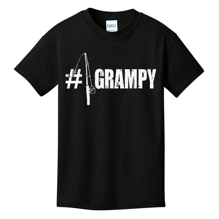 Cute 1 No.1 Grampy Fishing Gift For Dad Or Grandpa Kids T-Shirt