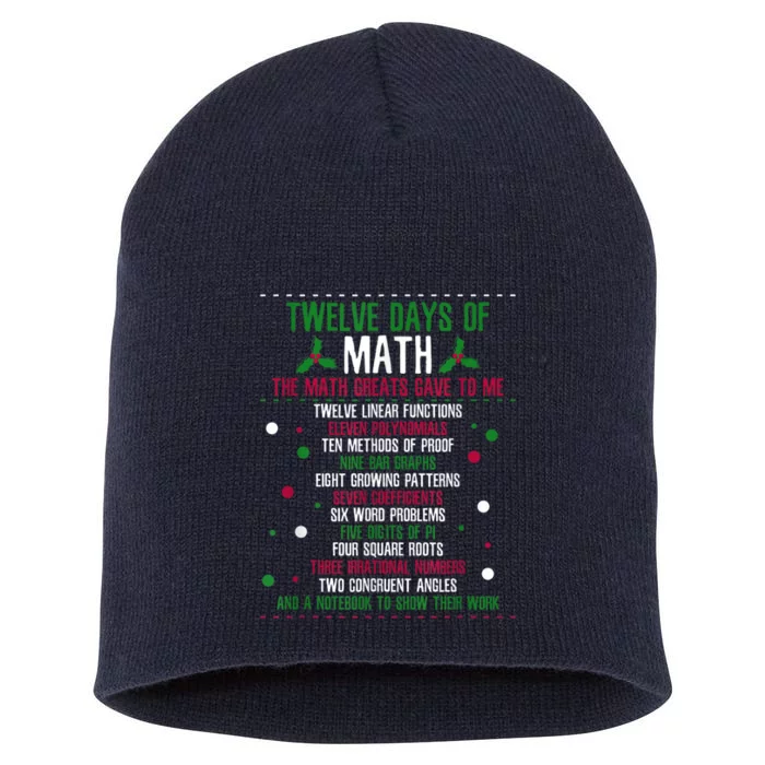 Christmas 12days Of Math Short Acrylic Beanie