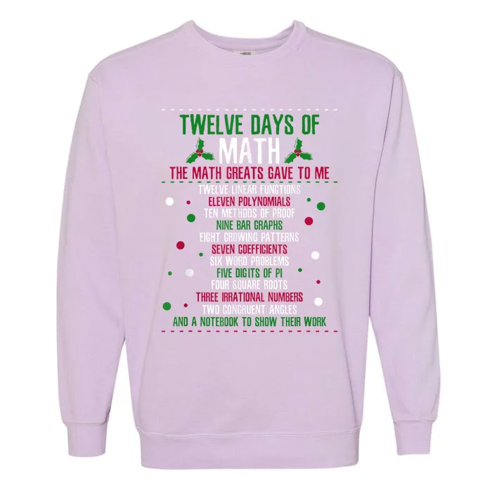 Christmas 12days Of Math Garment-Dyed Sweatshirt