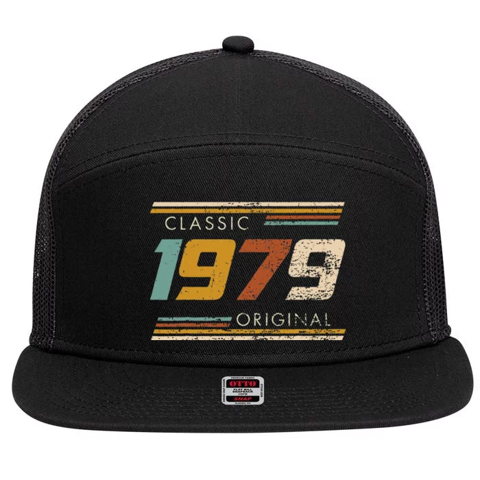 Classic 1979 Original Vintage Birthday Est 1979 Edition 7 Panel Mesh Trucker Snapback Hat