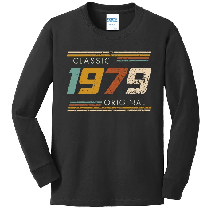 Classic 1979 Original Vintage Birthday Est 1979 Edition Kids Long Sleeve Shirt