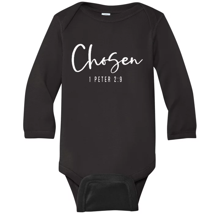 Chosen 1 Peter 29 Chosen Christian Baby Long Sleeve Bodysuit