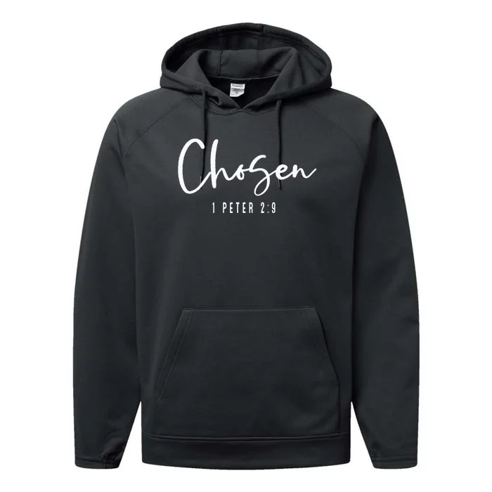 Chosen 1 Peter 29 Chosen Christian Performance Fleece Hoodie