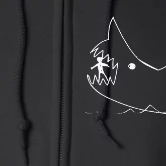 Cult 1970s Shark movie chalkboard pic Full Zip Hoodie