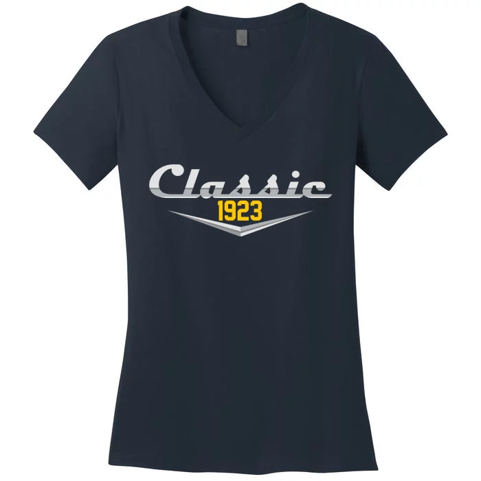 Classic 1923 Vintage 100th Birthday Women's V-Neck T-Shirt