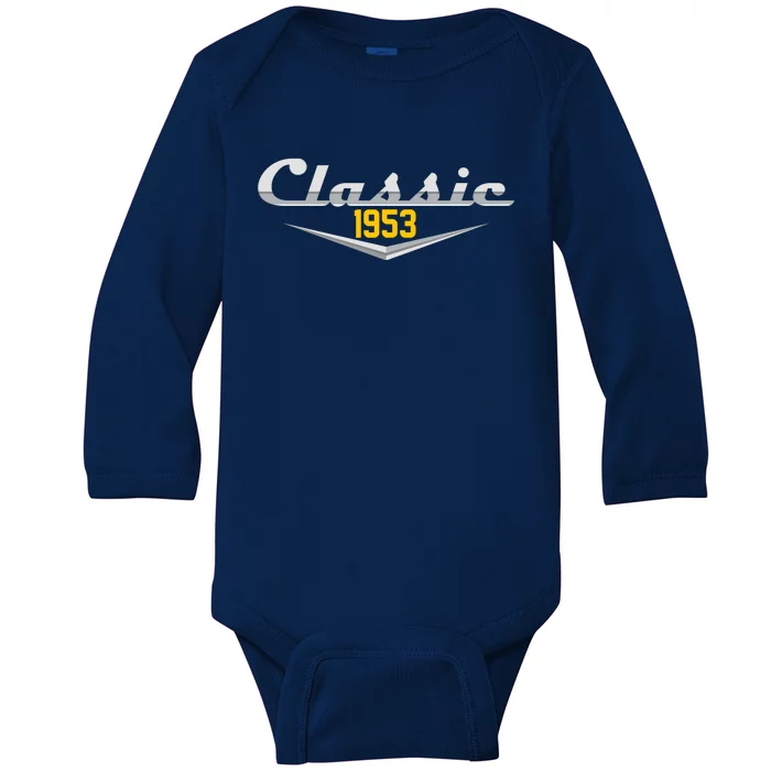 Classic 1953 Vintage 70th Birthday Baby Long Sleeve Bodysuit