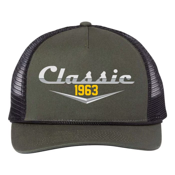 Classic 1963 Vintage 60th Birthday Retro Rope Trucker Hat Cap