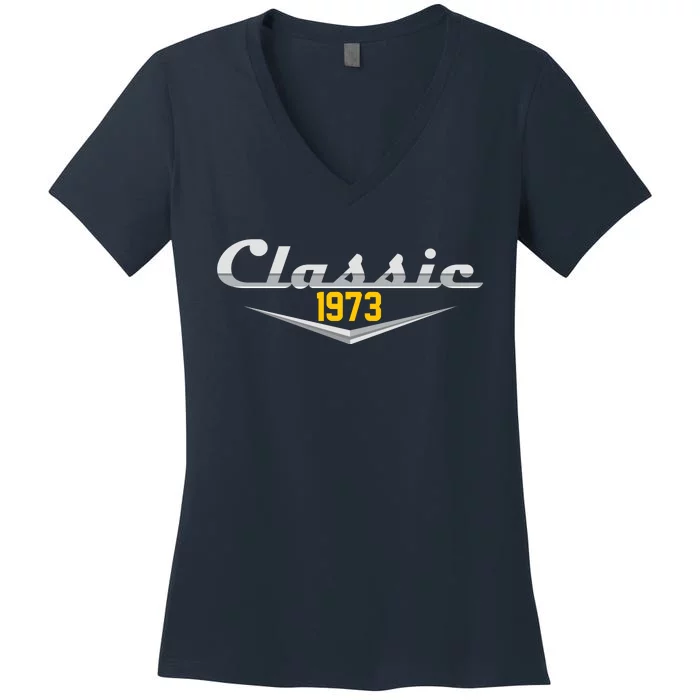 Classic 1973 Vintage 50th Birthday Women's V-Neck T-Shirt