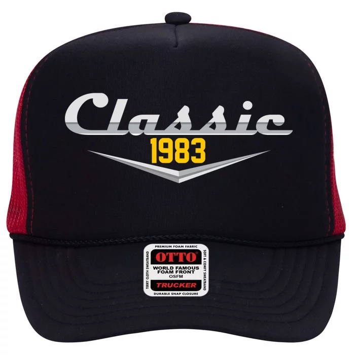 Classic 1983 Vintage 40th Birthday High Crown Mesh Trucker Hat