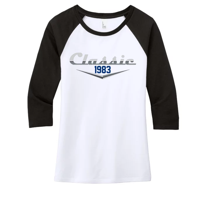 Classic 1983 Vintage 40th Birthday Women's Tri-Blend 3/4-Sleeve Raglan Shirt