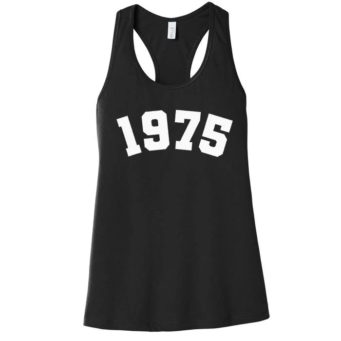 Classic 1975 Varsity Vintage College Style 49th Birthday Women's Racerback Tank