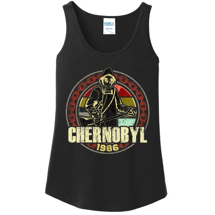 Chernobyl 1986 Vintage Nuclear Power Plant Disaster Ladies Essential Tank