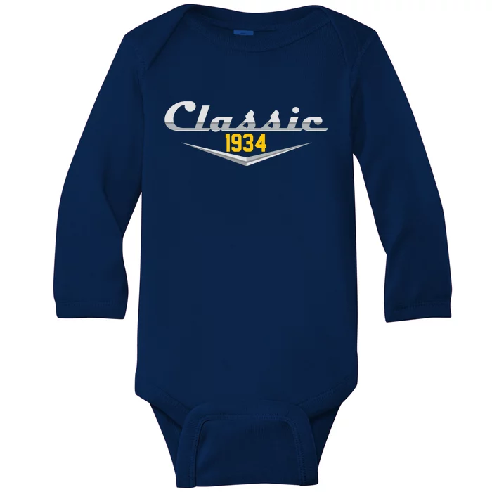 Classic 1934 Vintage 90th Birthday Baby Long Sleeve Bodysuit