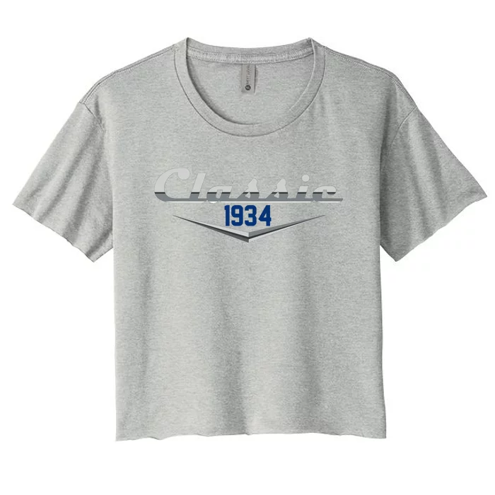 Classic 1934 Vintage 90th Birthday Women's Crop Top Tee