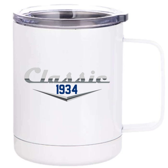 Classic 1934 Vintage 90th Birthday Front & Back 12oz Stainless Steel Tumbler Cup