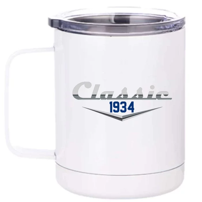 Classic 1934 Vintage 90th Birthday Front & Back 12oz Stainless Steel Tumbler Cup