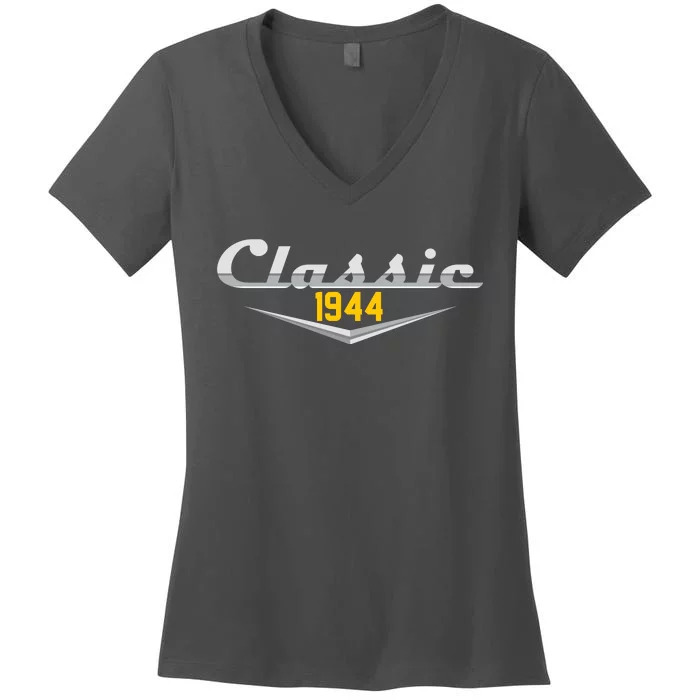 Classic 1944 Vintage 80th Birthday Women's V-Neck T-Shirt