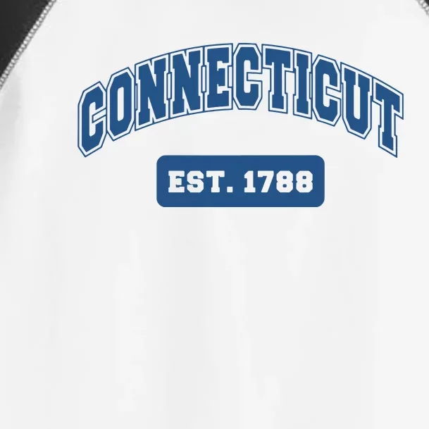 Connecticut 1788 Varsity Retro Style Toddler Fine Jersey T-Shirt