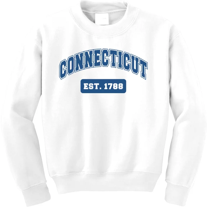 Connecticut 1788 Varsity Retro Style Kids Sweatshirt