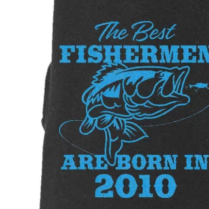 Cute 13 Year Old Fisherman Fishing 2010 13th Birthday Doggie 3-End Fleece Hoodie