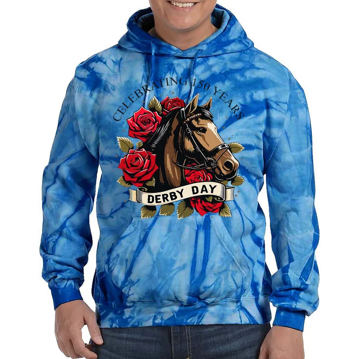 Celebrating 150 Years Ky Derby Day Vintage Tie Dye Hoodie