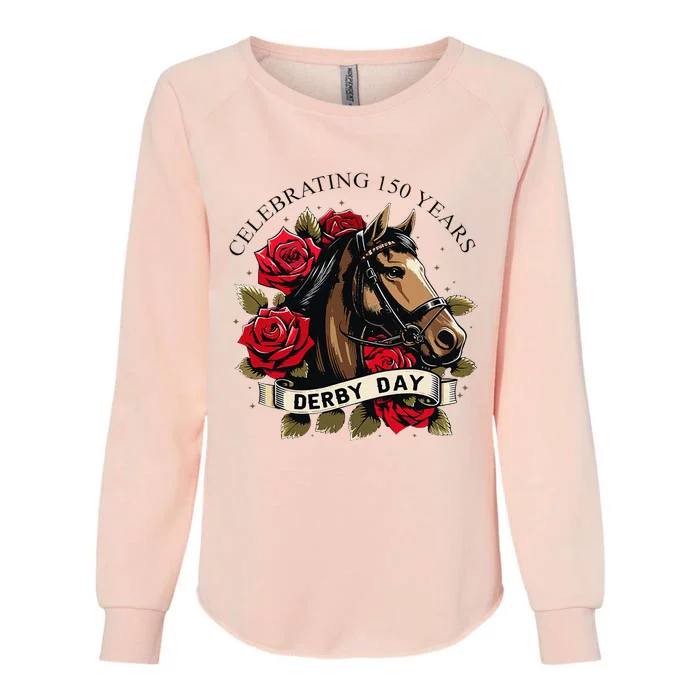 Celebrating 150 Years Ky Derby Day Vintage Womens California Wash Sweatshirt