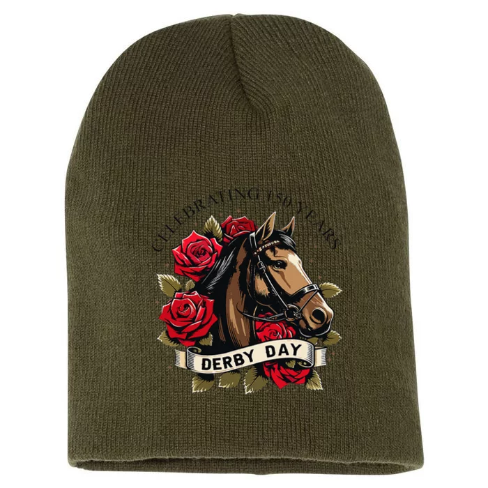 Celebrating 150 Years Ky Derby Day Vintage Short Acrylic Beanie