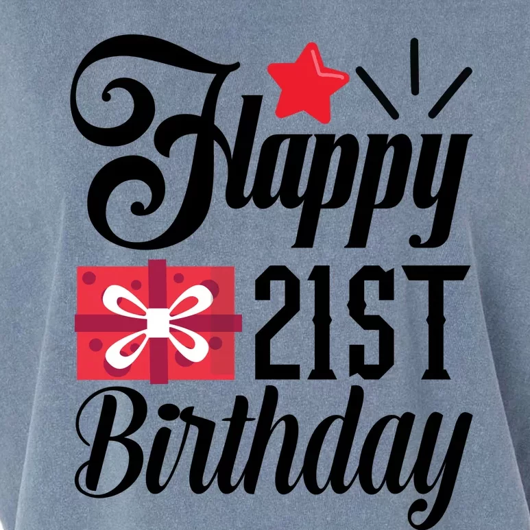 Celebrate 21st Birthday Milestone Graphic Garment-Dyed Women's Muscle Tee