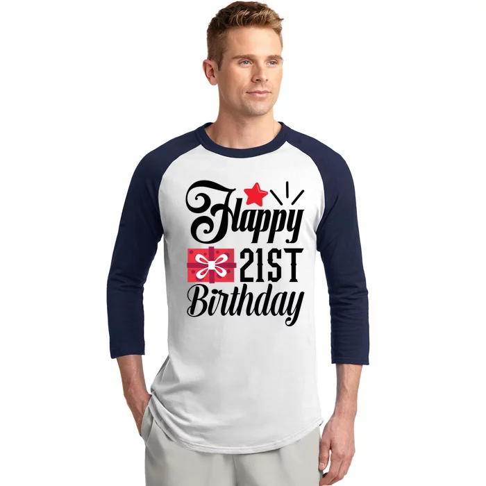 Celebrate 21st Birthday Milestone Graphic Baseball Sleeve Shirt